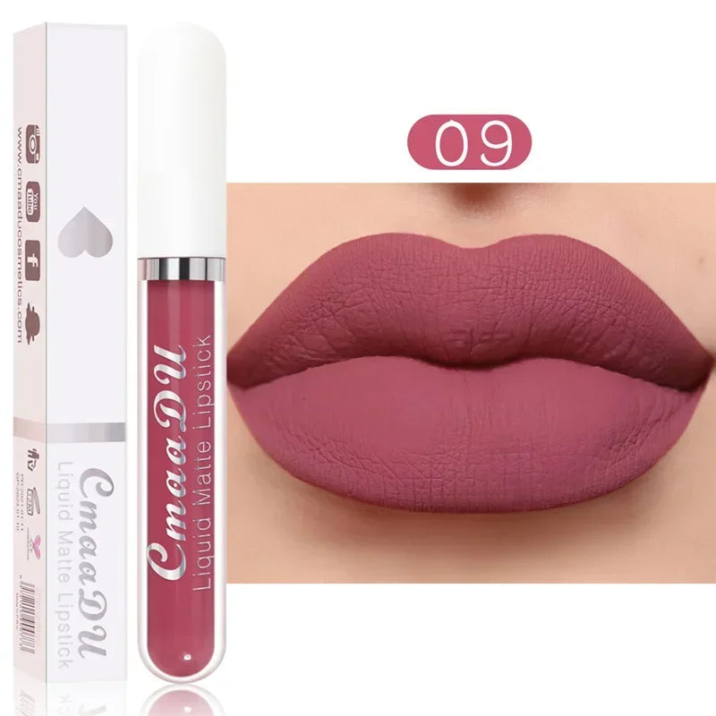 3Pcs/Set Waterproof Matte Nude Lip Gloss Brown Nude Pigment Dark Red Long Lasting Velvet Liquid Lipstick Women Makeup Lip Glaze