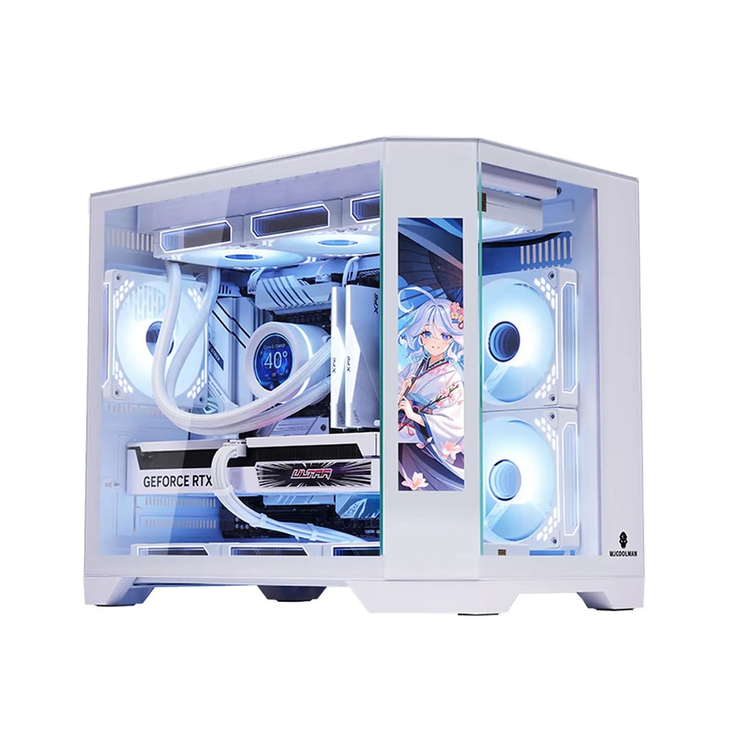 WJCOOLMAN Dreamer secondary screen version sea view room computer case M-ATX desktop computer case supports 360 water cooling