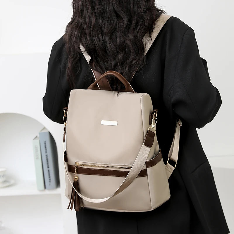 Fashion Anti-theft nylon Backpack Women Casual Waterproof School Bags for Teenage Multi-Function Shoulder Bags Travel Rucksack