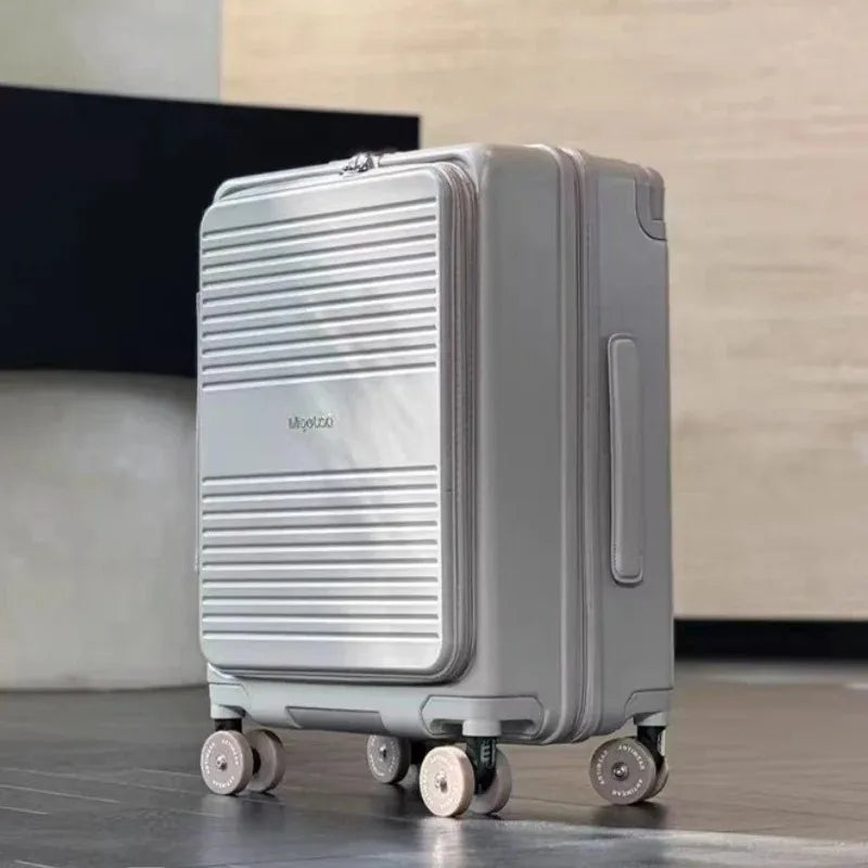 Wide Handle Trolley Suitcase Scalable Large Capacity Case Rolling Luggage Side Opening Pocket Bag With TSA Lock Colorful Wheels