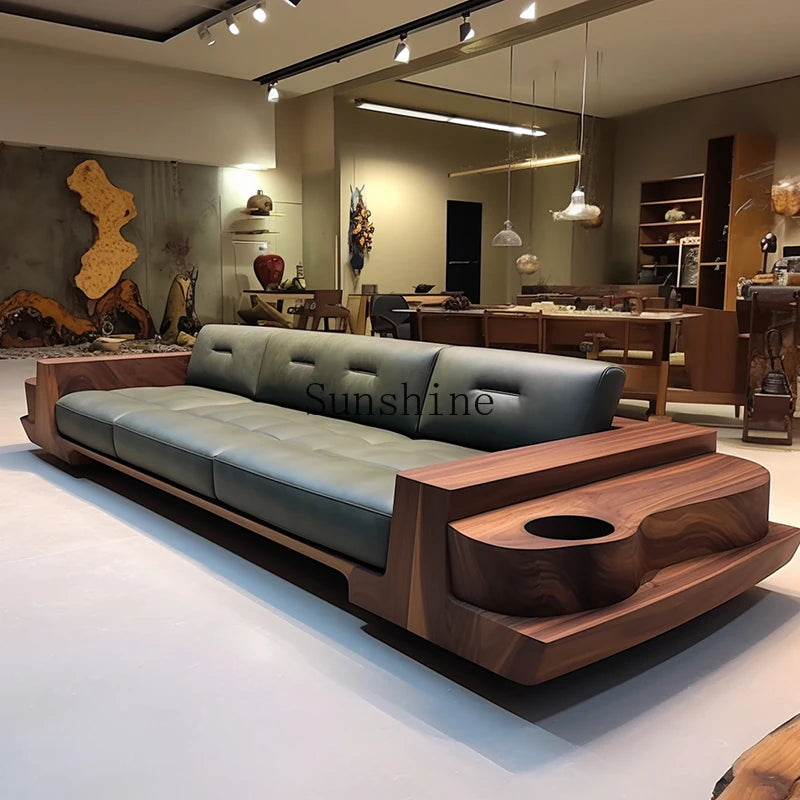 New Chinese-style sofa B & B villa office living room ash wood high-end custom furniture | Kimlud Office Luxury Sofa