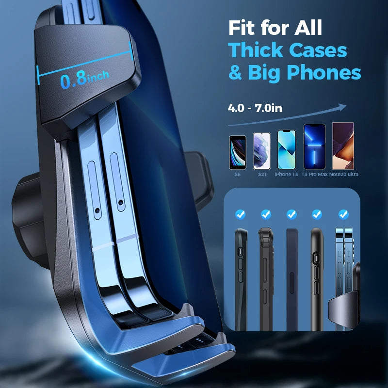 Joyroom Upgraded Car Phone Holder Military-Grade Protection Big Phone And Thick Cases Friendly Hands Free Air Vent Mount...