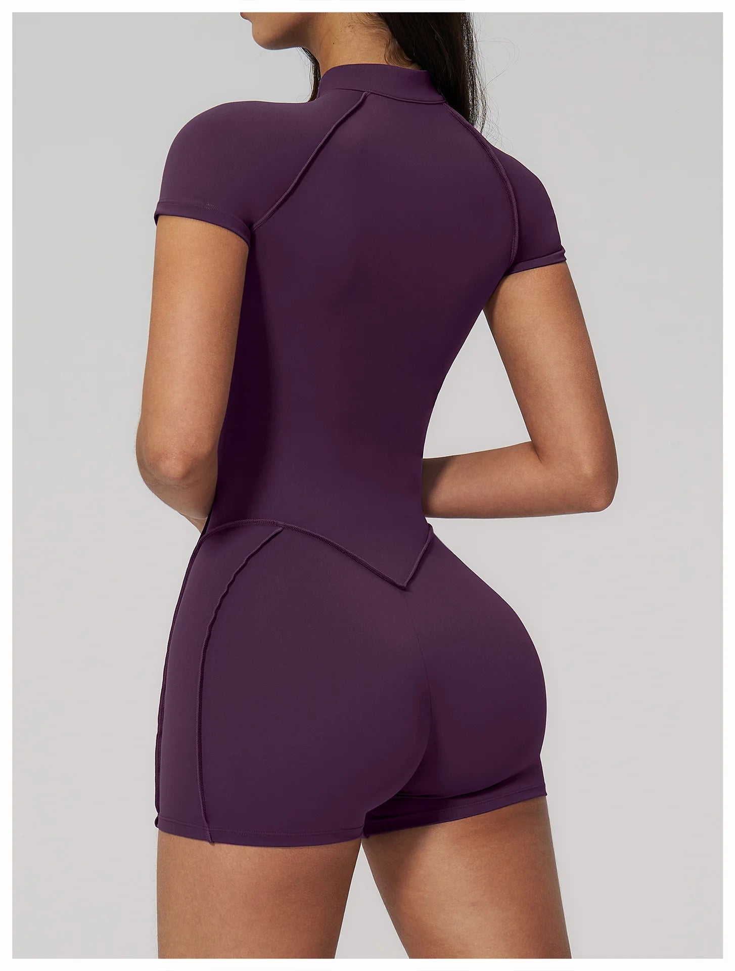 2026 Yoga Bodysuit Short Sleeves Women Tracksuits Gym Zipper Jumpsuits Sports Workout Rompers Fitness One-piece Suit Activewear - Kimlud
