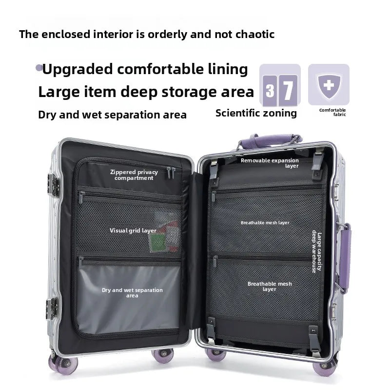 20/24/26/28 Inch Fashion Wide Handle Travel Suitcase Luggage with Cup Holder Suitcase Trip Cabin TSA Customs Lock Trolley Case