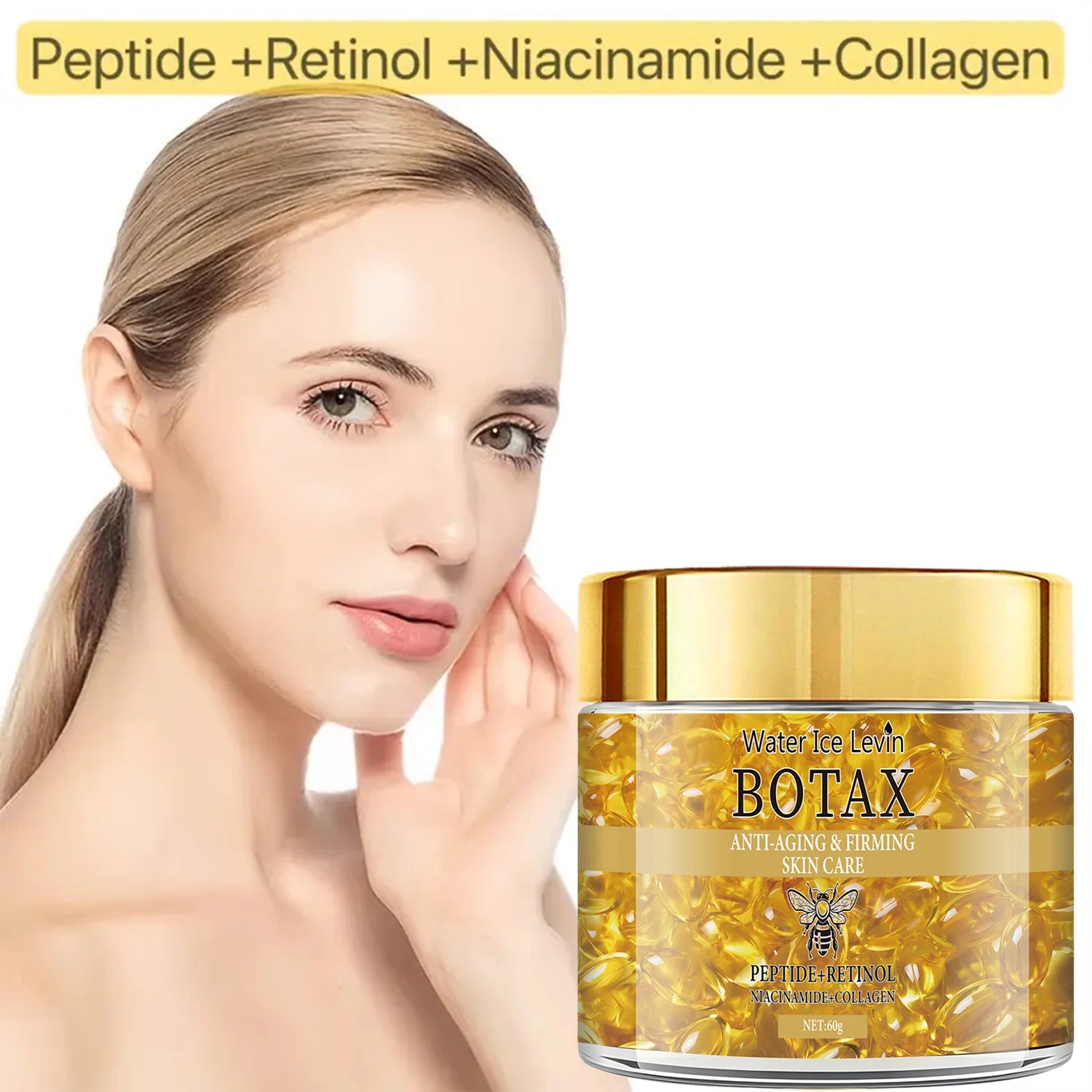 Retinol Firming and Lifting Cream That Has Rich Peptides and Collagen, and Hyaluronic Acid. It Is Suitable for All Skin Types, Tightens and Smoothes Skin, Looks Youthful and Deeply Moisturizes the Skin