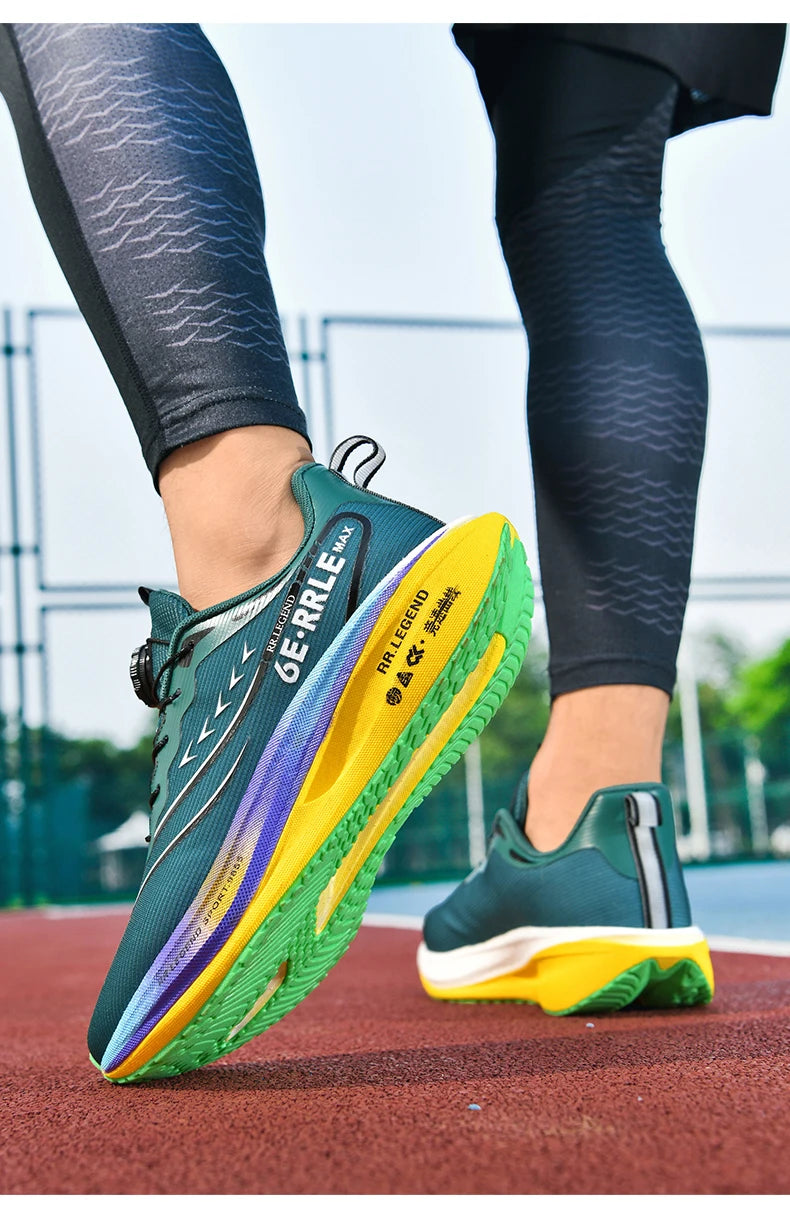 Professional Sports Running Shoes For Men Marathon Air Cushion Carbon Plate Double-layer Mesh Women Athletic Racing Sneakers - Kimlud