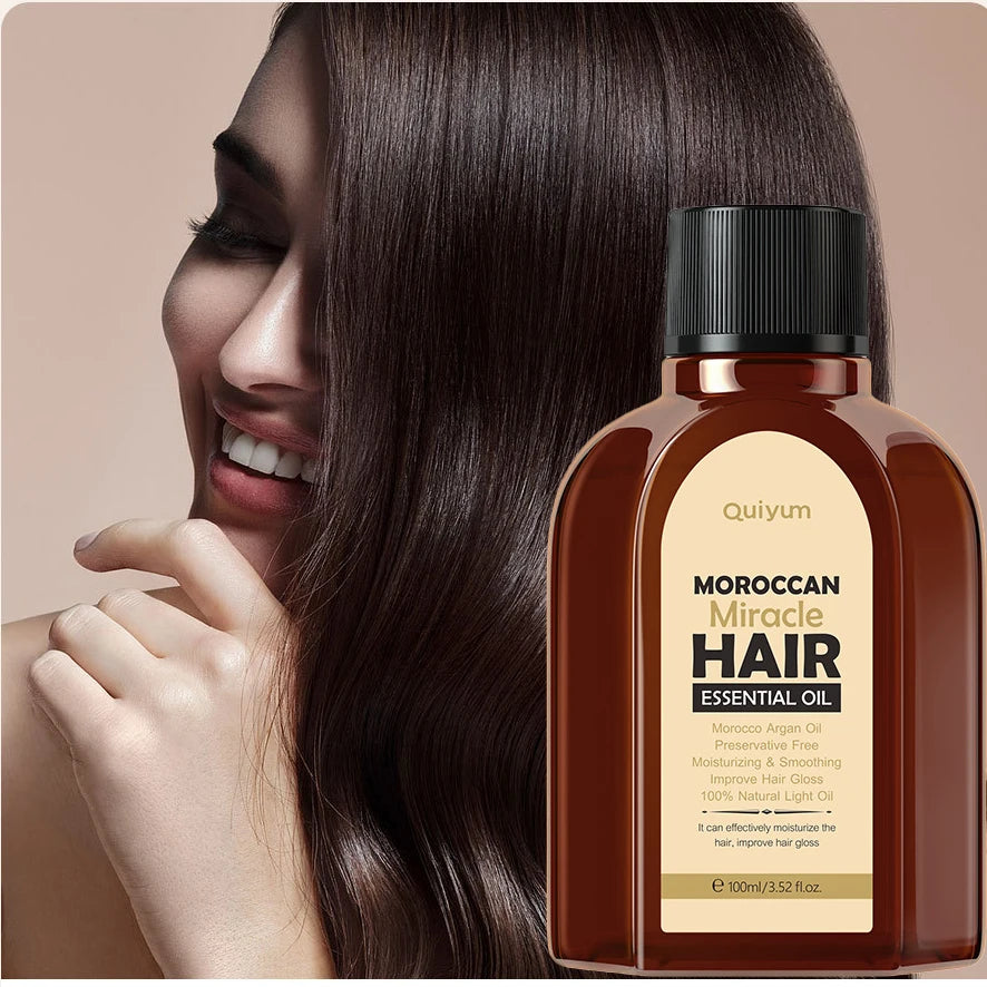 100ML Hair Care Oil Moroccan Pure Argan Hair Essential Oil for Dry Hair Types Multi-functional Hair Care Products for...
