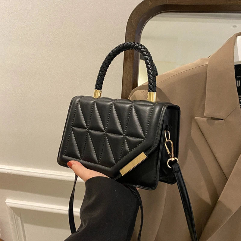 2024 New Fashion Shoulder Bag Plaid PU Leather Ladies Handbags Designer Crossbody Bags For Women - Kimlud
