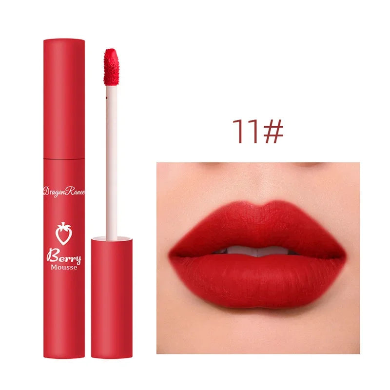 12 Colors Liquid Lipstick Nude Matte Sexy Waterproof Long Lasting Lip Gloss Moisturizing Velvet Non-stick Cup Lip Glaze Makeup