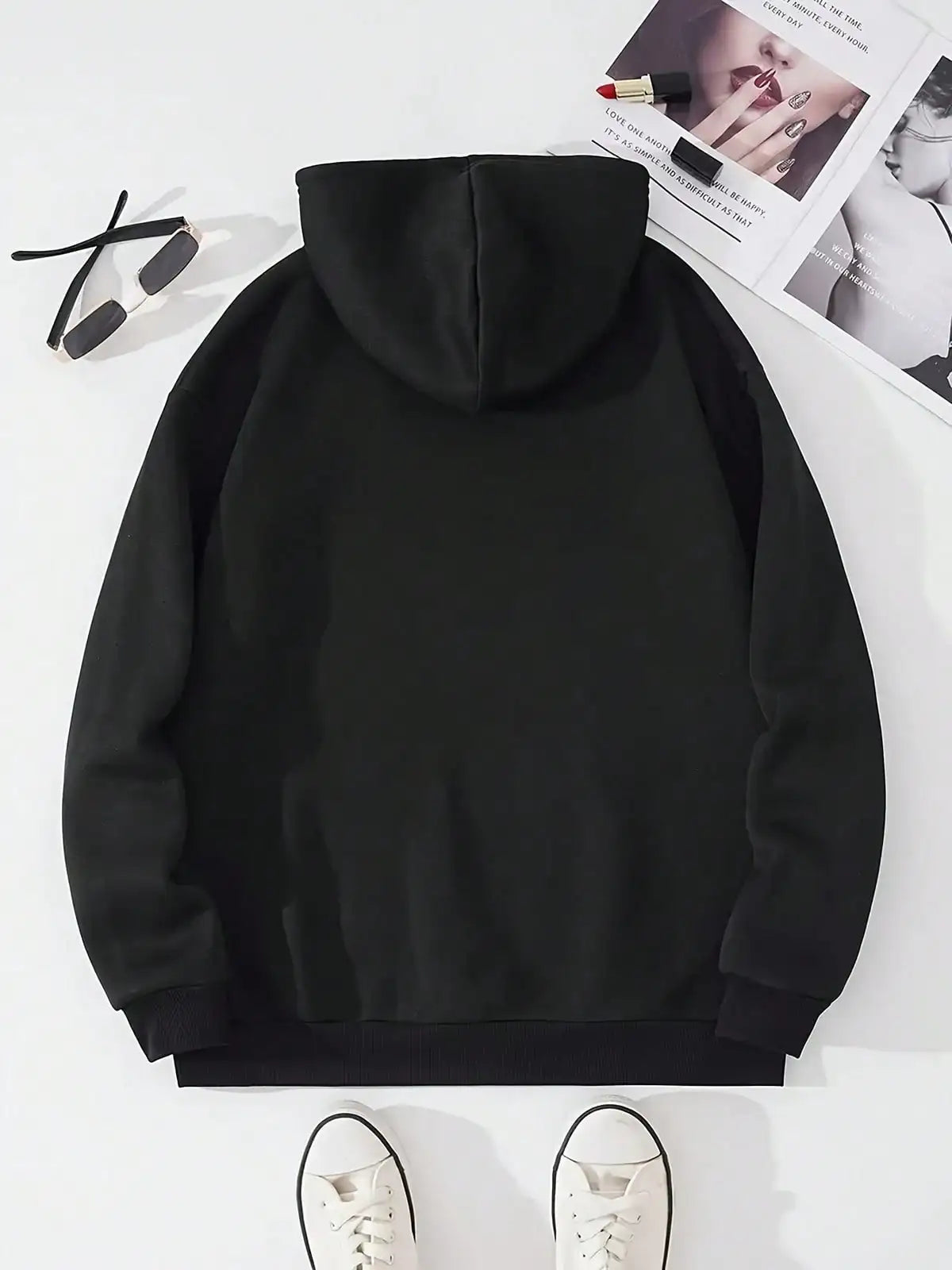 Men's "Reluctant Late Cat" Print Hoodie, Long Sleeves With Pockets, Made Of Soft Fabric, Casual Hooded Top For Daily & Holiday Wear