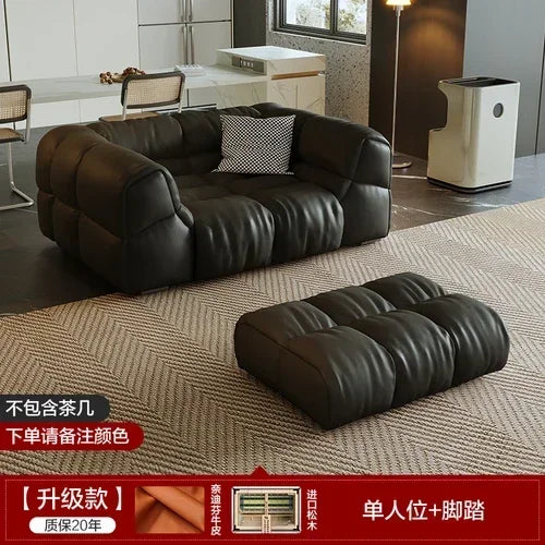 Puff Leather Sofa Bedrooms Comfortable Reclining Luxury Designer Lazy Sofa Modern Minimalist Sofy Do Salonu Home...