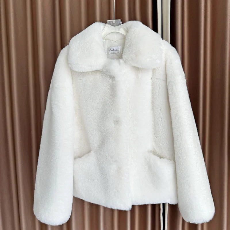 Women's Coat 2025 Winter New Korean Version fur Coat Long fox Coat Furry Maillard Medium Long Loose Brown Thick Young Commuting