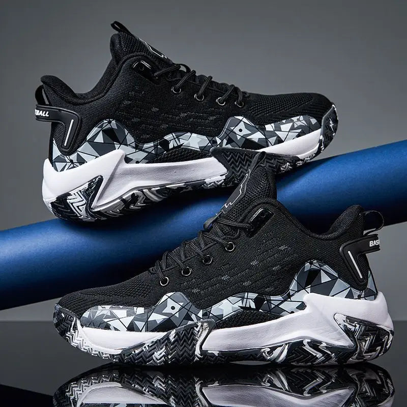 High Quality Men Basketball Shoes Brand Men Sneakers Luxyry Design Mesh Breathable Sports Shoes High Top Anti-slip Casual Shoes - Kimlud