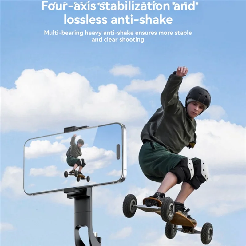 ABKQ-Smart Follow-Up Bracket Handheld Gimbal & Phone Holder Automatic Rotation Follow-Up Artifact Selfie Stick Floor Tripod