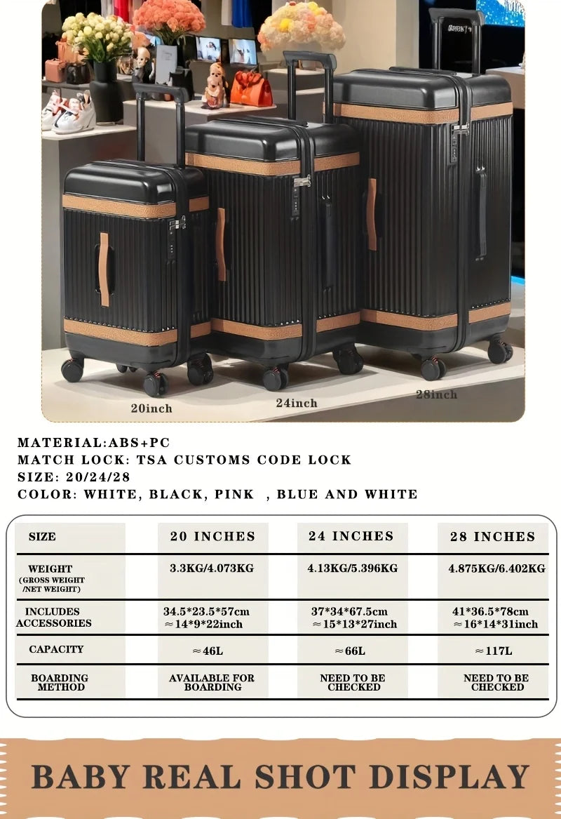 Heavy-Duty Large Capacity Suitcase with TSA Lock PC+ABS Hardshell Luggage,360° Silent Wheels Adjustable Handle,USB...