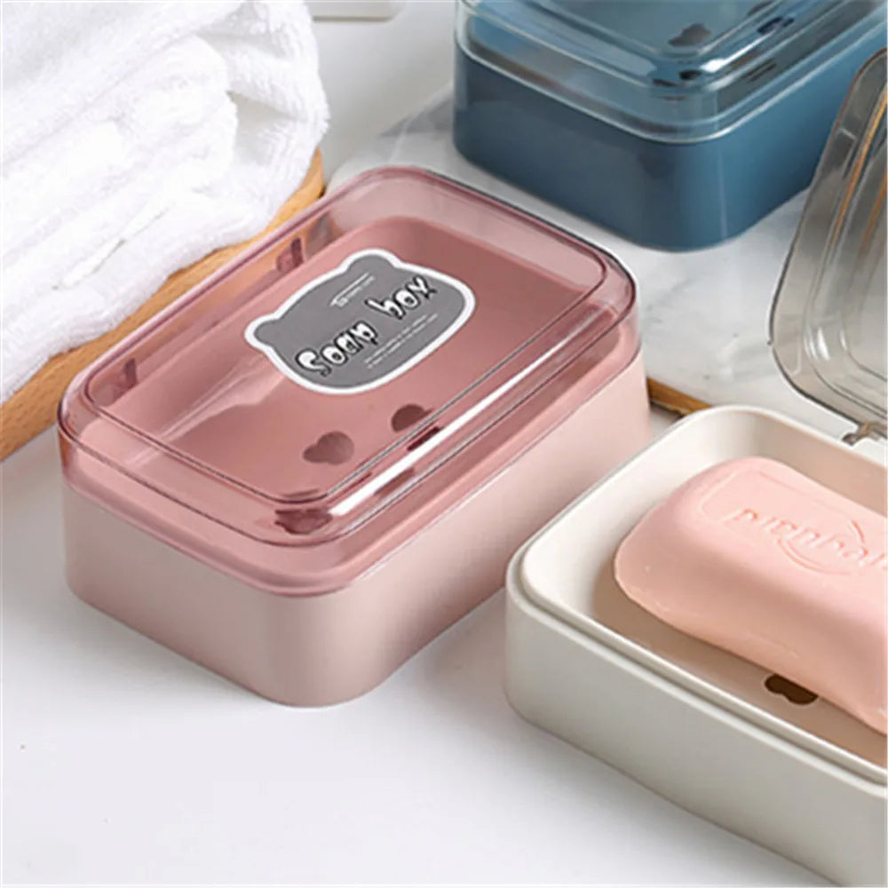 Suction Cup Soap Dish Box For Bathroom Shower Soap Holder with Drain Portable Leaf Shape Toilet Laundry Soap Rack Tray...