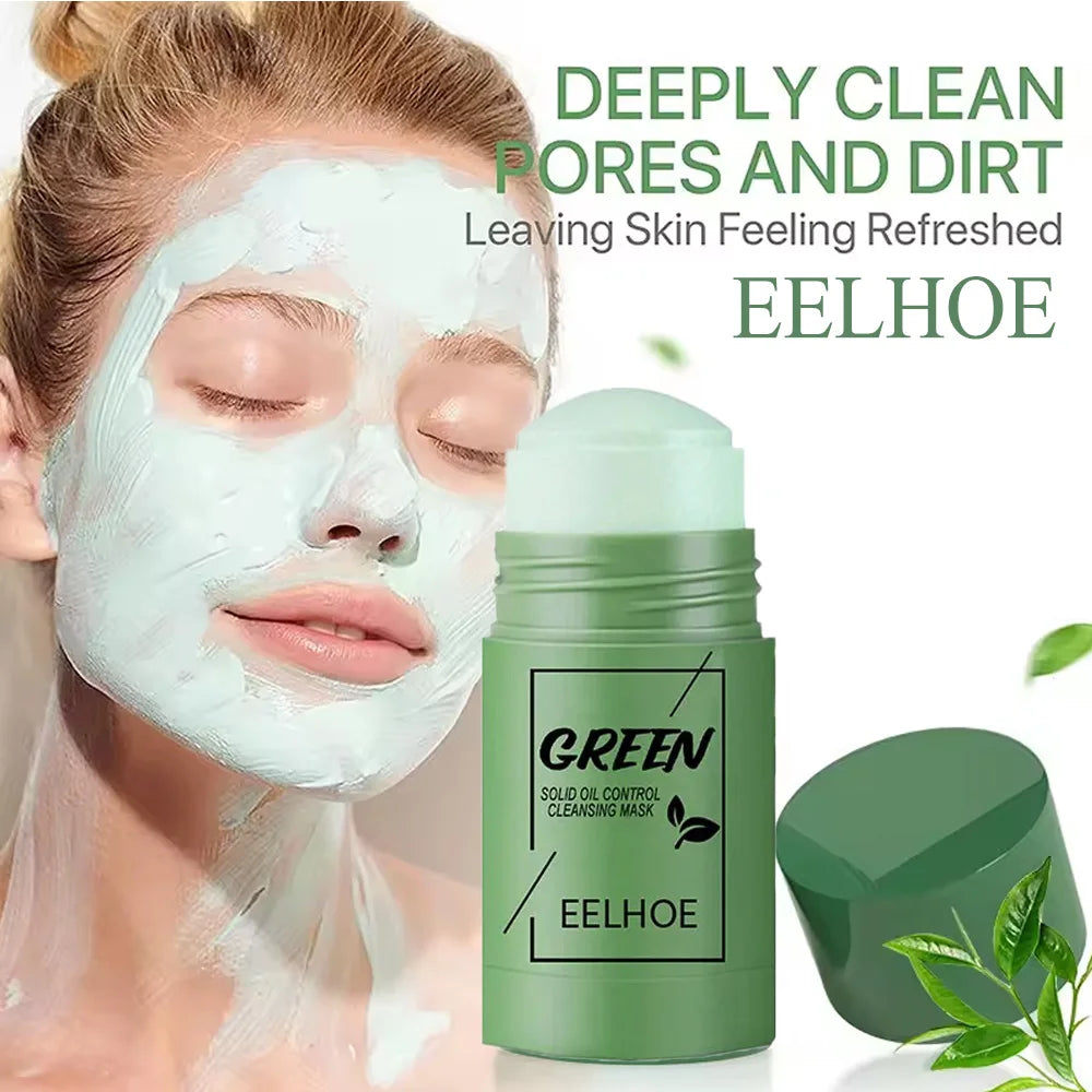 Green Tea Cleansing Solid Face Mask Stick Cleans Pores Remove Acne Blackhead Oil Control Lighten Moisturizing Beauty...