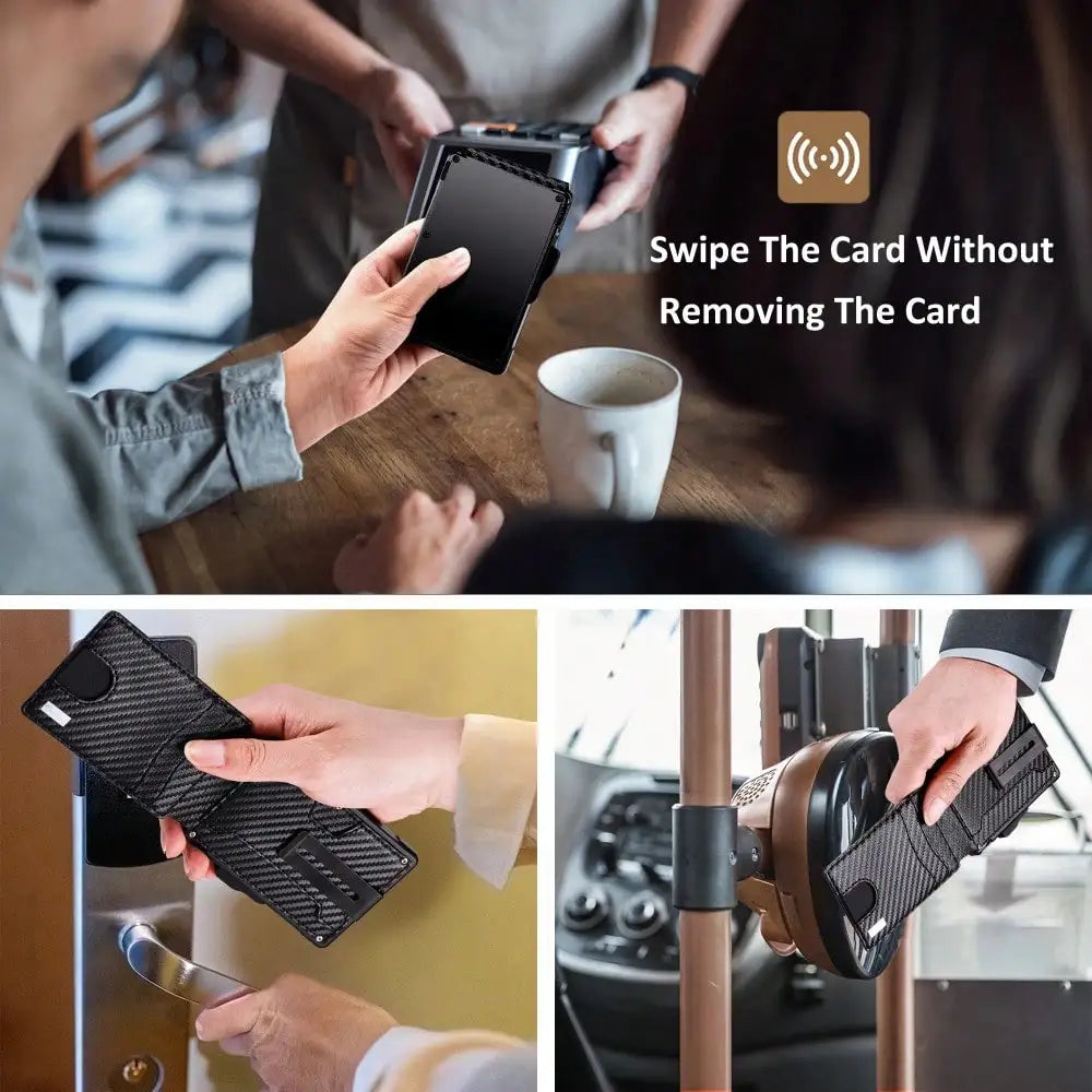 Wallet for Men, Mens Minimalist Wallet 9-13 Cards, Slim Compact Wallet with Money Clip & ID Window, RFID Blocking Smart Pop Up C