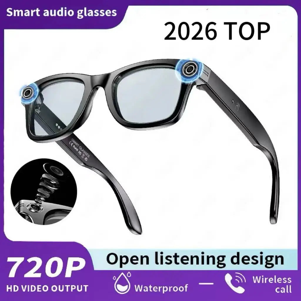 2026 AI Smart Glasses with 8MP Camera Video Recording 100+ Languages Translation Sunglasses Bluetooth Call Music Play Men Women - Kimlud