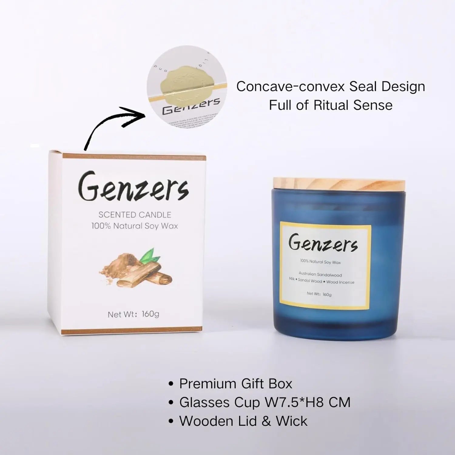 Australian Sandalwood Musk Scented Candle Gift,Birthday Gift for Men,Spring Aromatherapy Home Fragrance,36 Hours Clean Burning