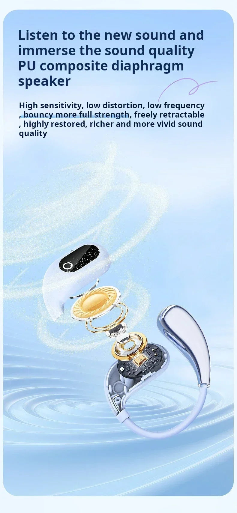 Origin Bluetooth Wireless Earphones AI Real Time Translation Earbuds for Xiaomi OWS Ear Hook Headset HD Call Music Headphone - Kimlud