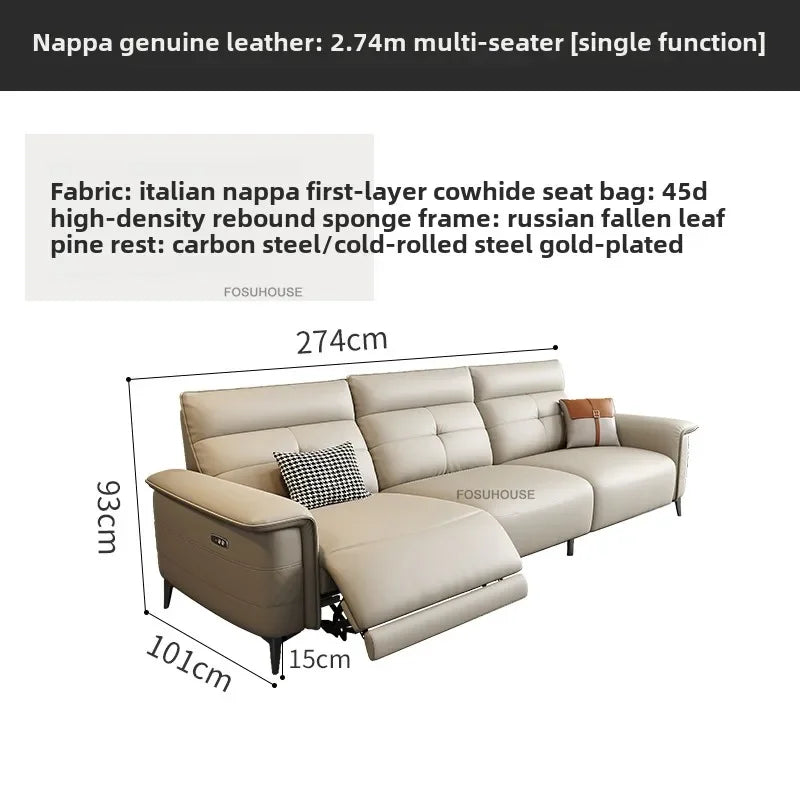 Modern Leather Living Room Sofas Italian Living Room Furniture Home Back Armrest Sofa Recliner Luxury Electric Function...