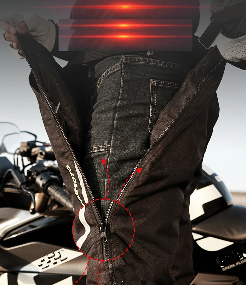 AMU Motorcycle Quick Take Off Waterproof Windproof Thermal Protective Pants Gor Men And Women