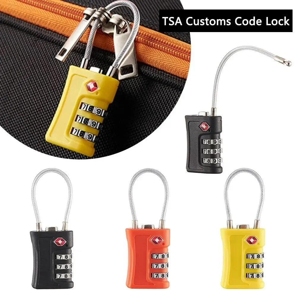 TSA Customs Lock 3 digits Travel Password Changeable Lock Digital Lock Zinc Alloy Suitcase Luggage Anti-theft Lock for Airplane