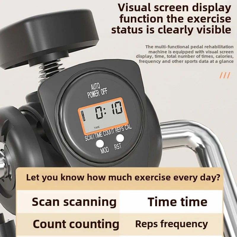 4-in-1 Upper and Lower Limb Pedal Exercise Bike Massage and Stretch Cycling Stepper Pedal Exerciser for Rehabilitated Seniors