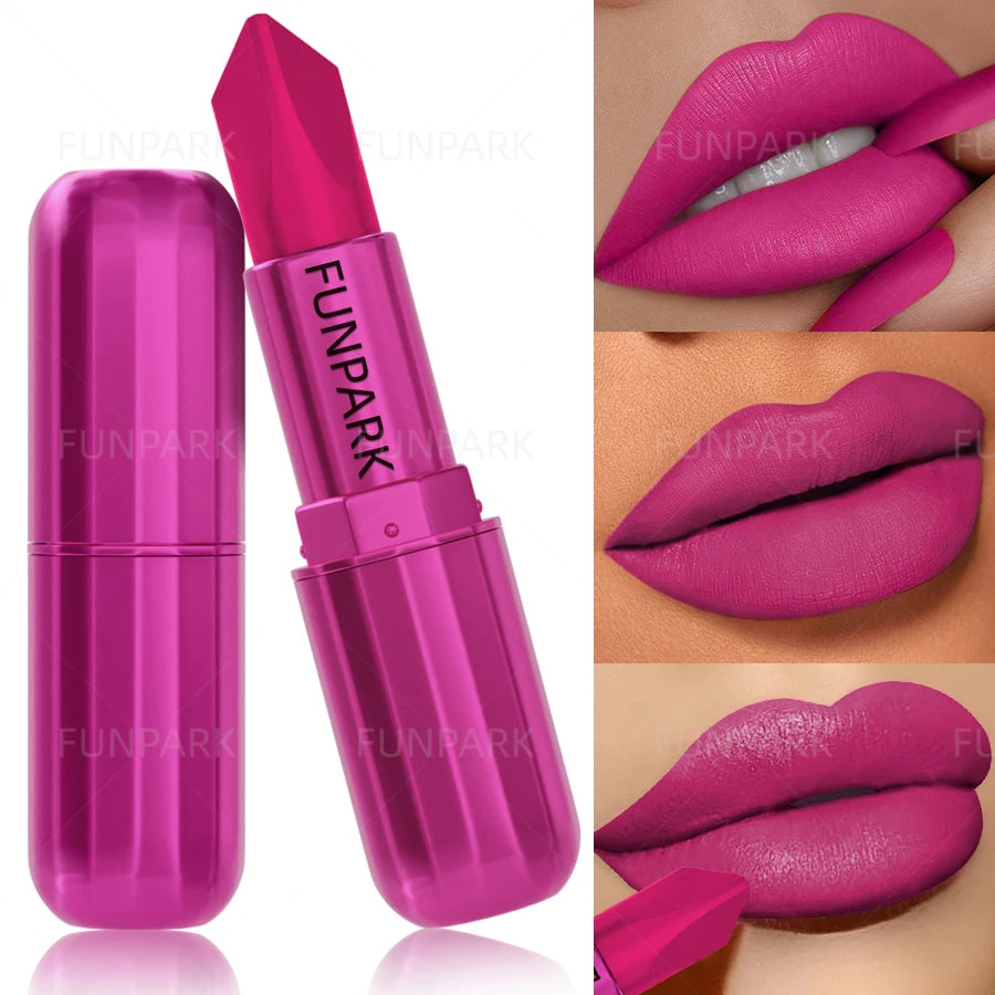 Matte Lipstick Long-Lasting Waterproof Classic Sexy Rose Red High Pigment Velvet Lip Makeup Gifts for Women Cosmeitics Lip Gloss - Kimlud