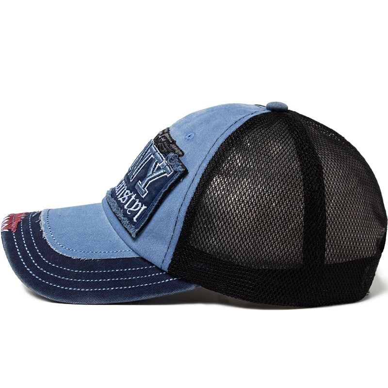 CNTANG Fashion Mesh Men's Baseball Cap Summer Cotton Letters Embroidered Sun Hat Snapback Casual Breathable Hip Hop Caps For Men