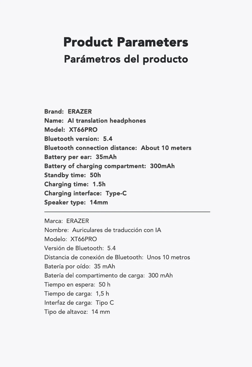 ERAZER XT66PRO Bluetooth Earphones ASMR Headsets DIY APP AI Translator Earbuds Wireless Headphones 13 Hours long life Display - Kimlud