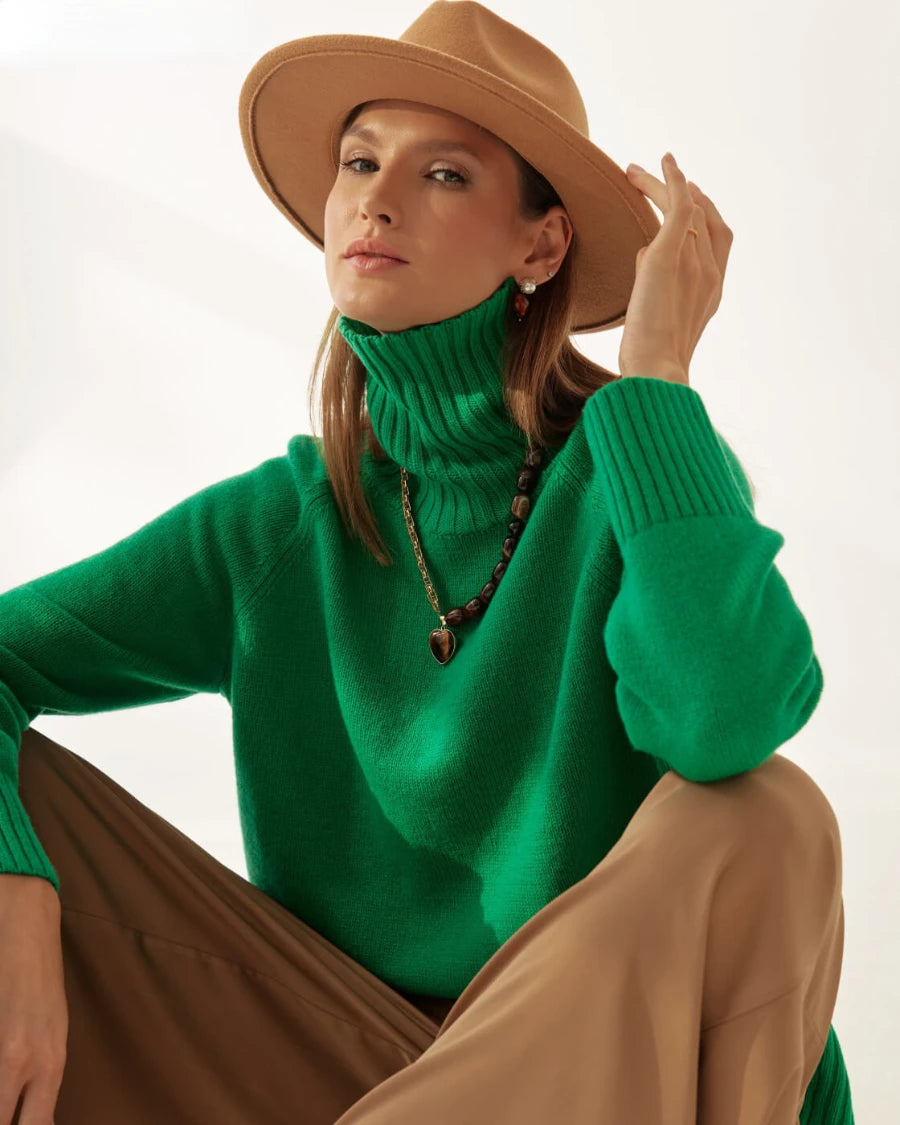 Blubelle Women Turtleneck Sweater Autumn Thick Warm Pullover Tops NEW Winter Oversized Casual Loose Knitted Jumper Female pull