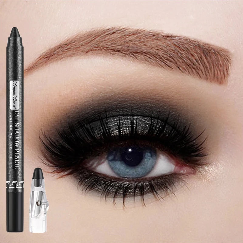 Metallic Blue Pearlescent Eyeshadow Pencil Stick Lasting Waterproof Smoky Glitter Grey White Purple Eye Shadow...