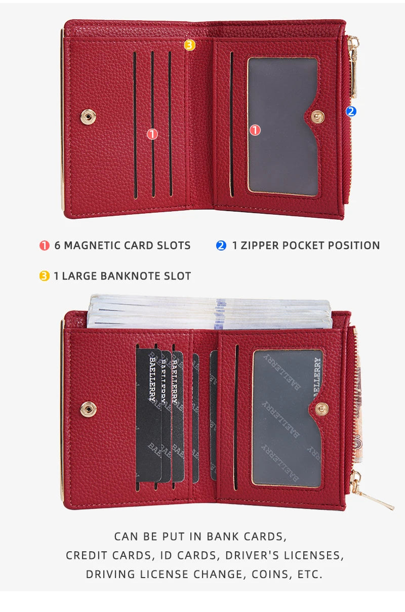 Baellerry New Short Women Wallets Simple Card Holder Zipper Female Coin Purse High Quality Slim Card Bag For Girls - Kimlud