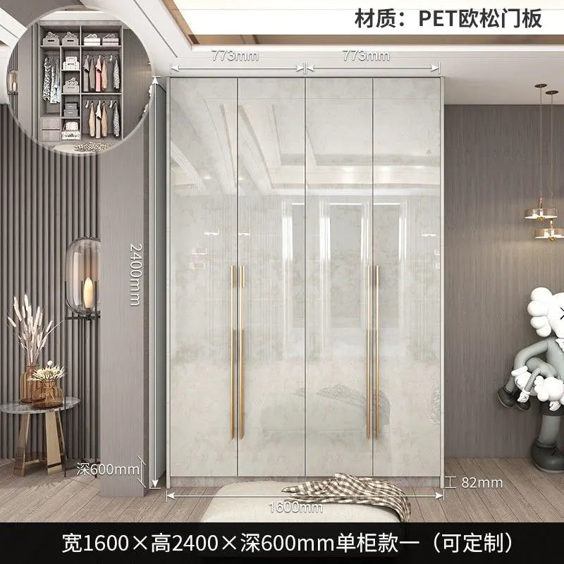 Support Storage Wardrobes Glass Door Shelves Organizers Luxury Wardrobe Bedroom Storage ClothesCupboard Armoires home Furniture - Kimlud