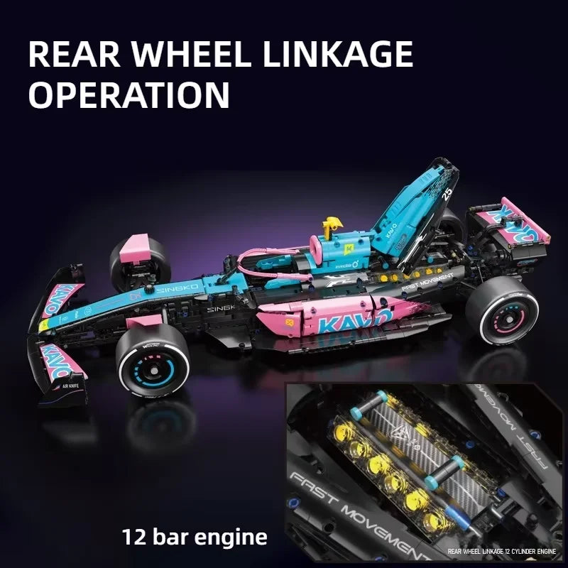 2312PCS NEW F1 Racing Car Building Blocks Kit Display Model Cool Car Collection Kids Toy Gift for Boys and Kids Birthday Present