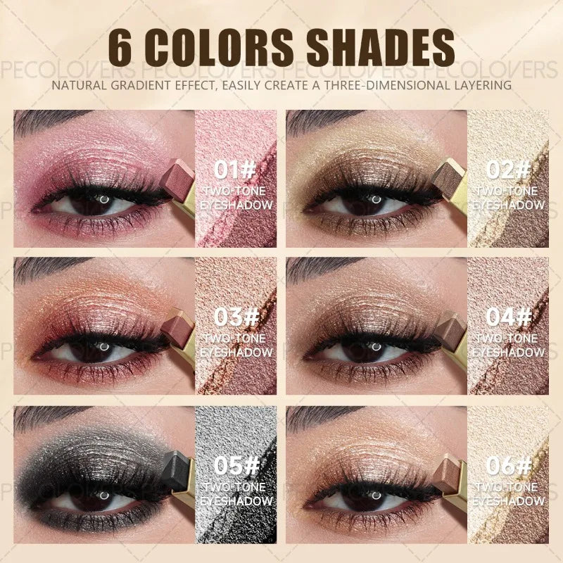 Two-color Push-pull Eye Shadow Stick, Multi-color Selection, One-touch Shape, Waterproof, Long-lasting and Natural