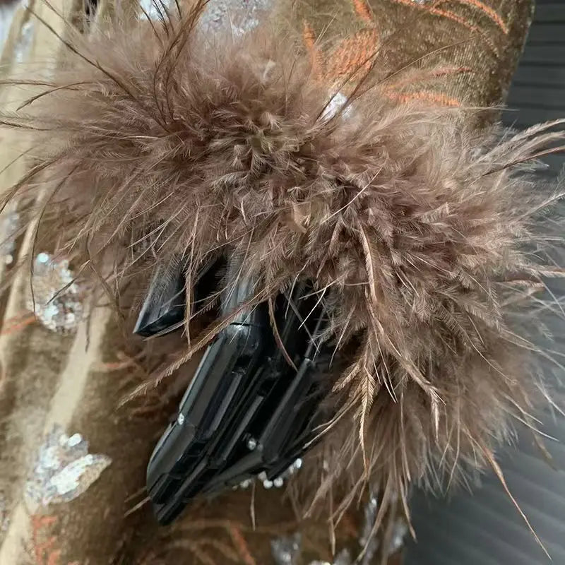 Golden Velvet Sequins Windbreaker Coat Autumn/Winter New English style Luxury Sequin Embroidered Women's Coat