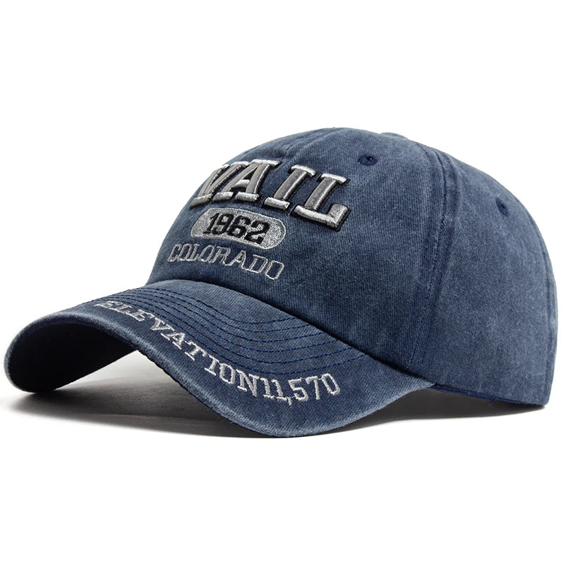Men's Baseball Cap Fashion VAIL Letter Embroidered Cotton Soft Top Women Hats Summer Casual Travel Visor Caps Trucker...