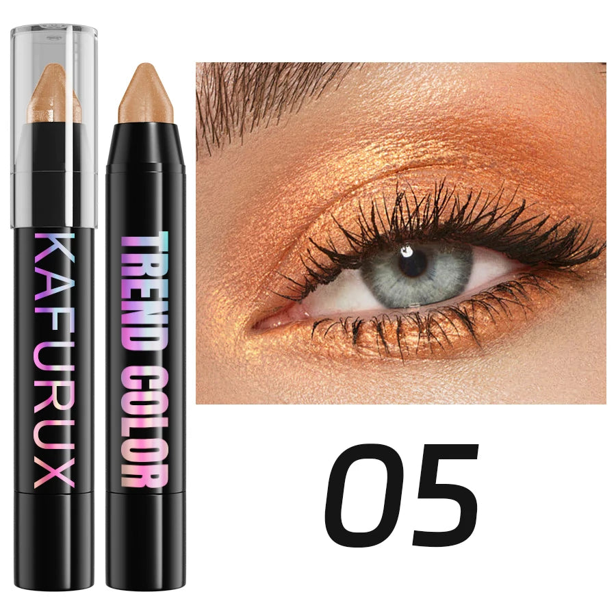 19 color 1pcs Smoky Dark Green Eyeshadow Pen Stick Waterproof Metallic Glitter Eye Shadow Highlighter Pencil Makeup Tool Cosmet