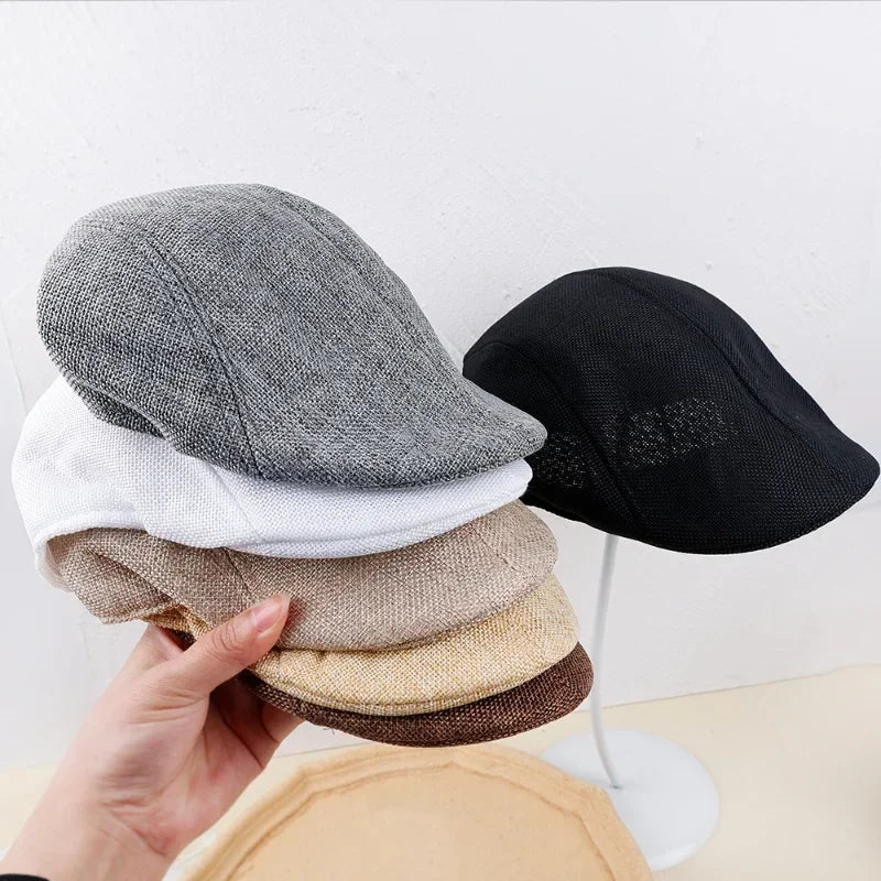 Men Spring and Summer Berets British Style Beret Hat Retro England Hats Male Fashion Hats Peaked Painter Caps for Dad |...