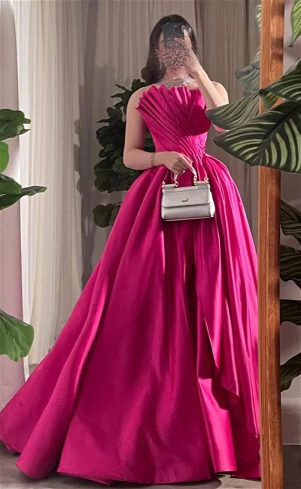 CustomizedProm Dresses Elegant Strapless Ball Gown Draped Shirred Open Back Taffeta Occasion Evening Vestidos De Ocasião Formal