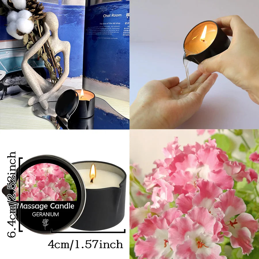 1PC Massage Oil Candles,luxury aromatherapy candles,for Stress Relief and SkinMoisturizing, SM Product Scented Candle Body Oil