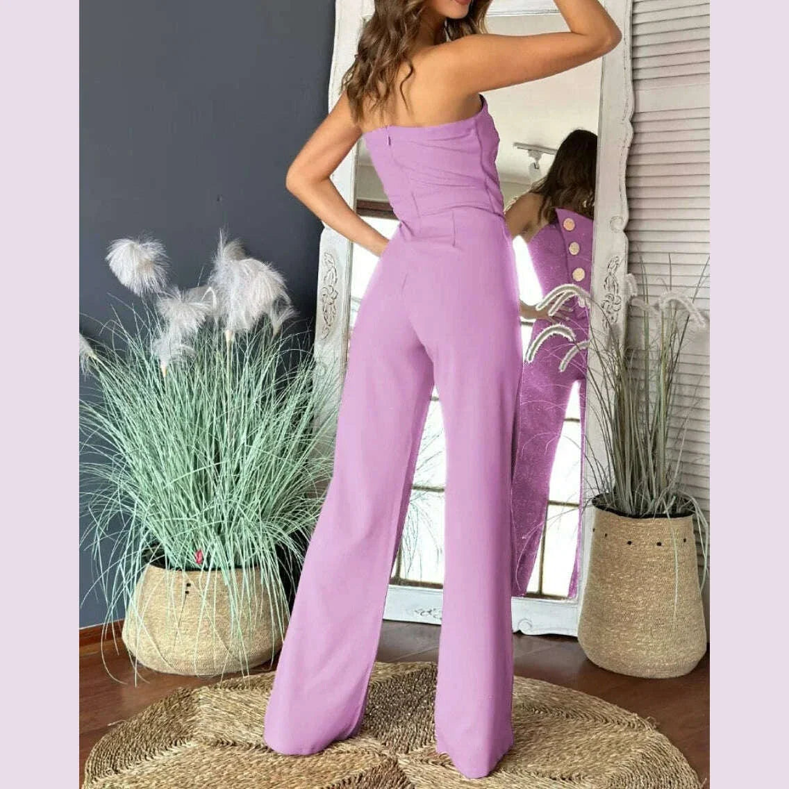 Elegant Jumpsuit for Women Dressy Sexy Off Shoulder Wide Leg Pant Suit One Piece Party Outfits Wide Leg Pant Suit houlder Wide