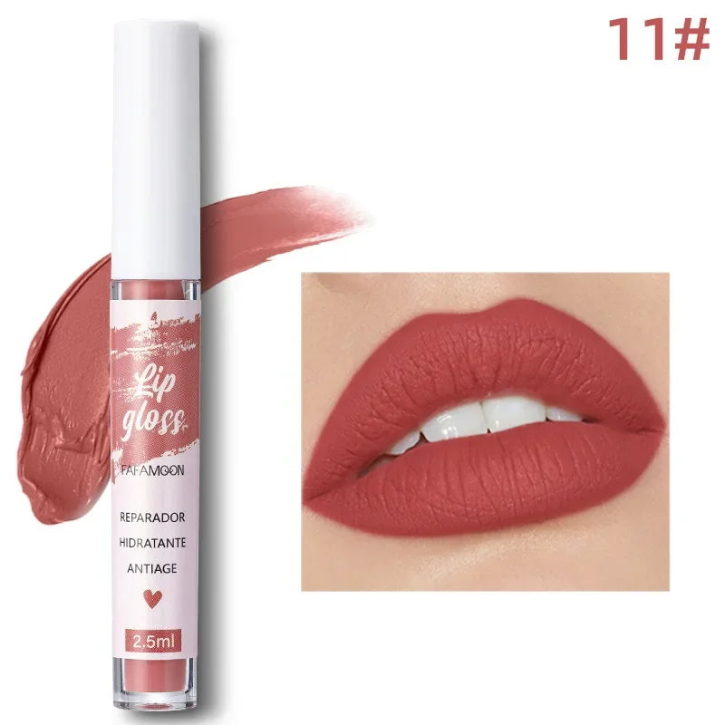 Rose Red Matte Liquid Lipstick Makeup Lip Glaze Moisturizing Waterproof Durable Lip Mud Non-stick Cup Lip Gloss Makeup...