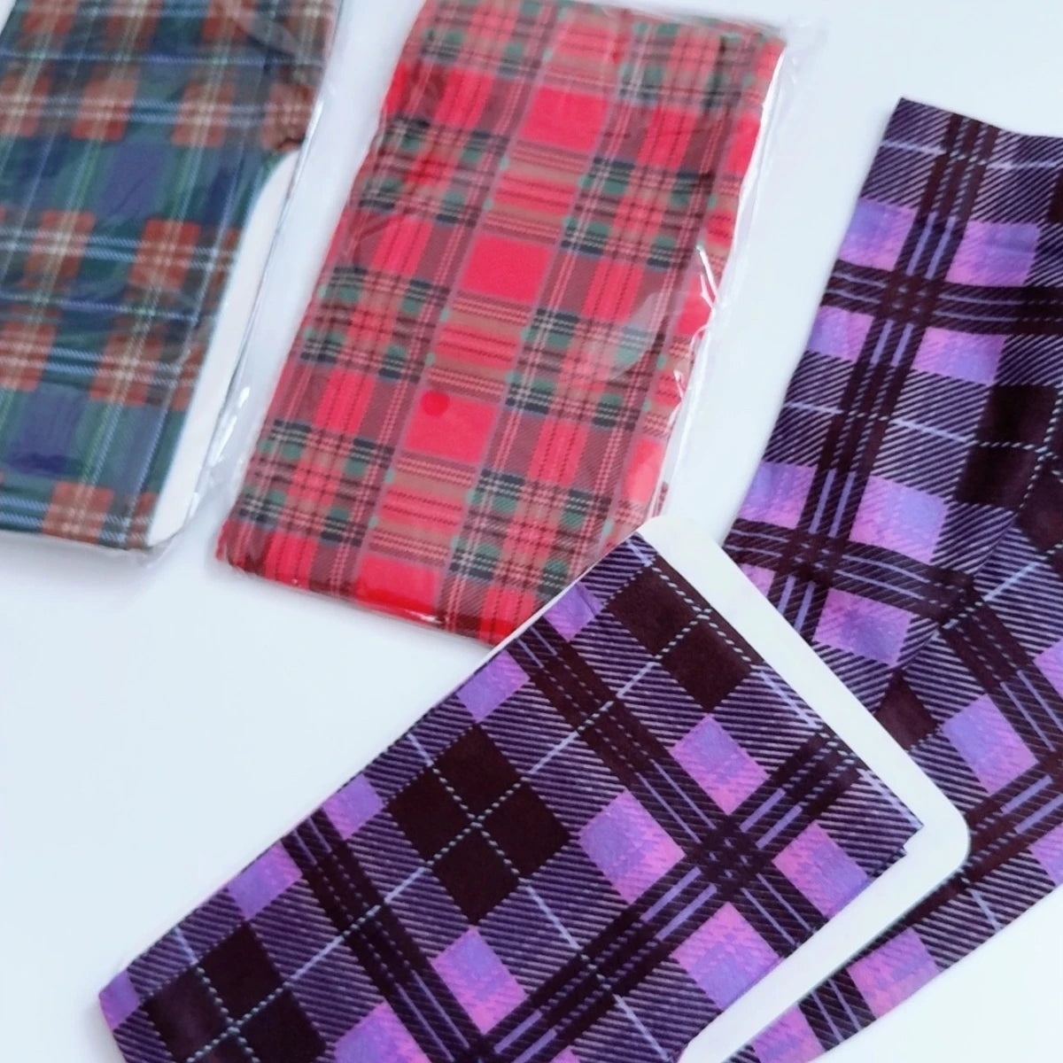 Fashion Women's Classic Tartan Semi-Opaque Pantyhose Printed Tights Red Purple Blue Green Scottish Check Pattern Tights