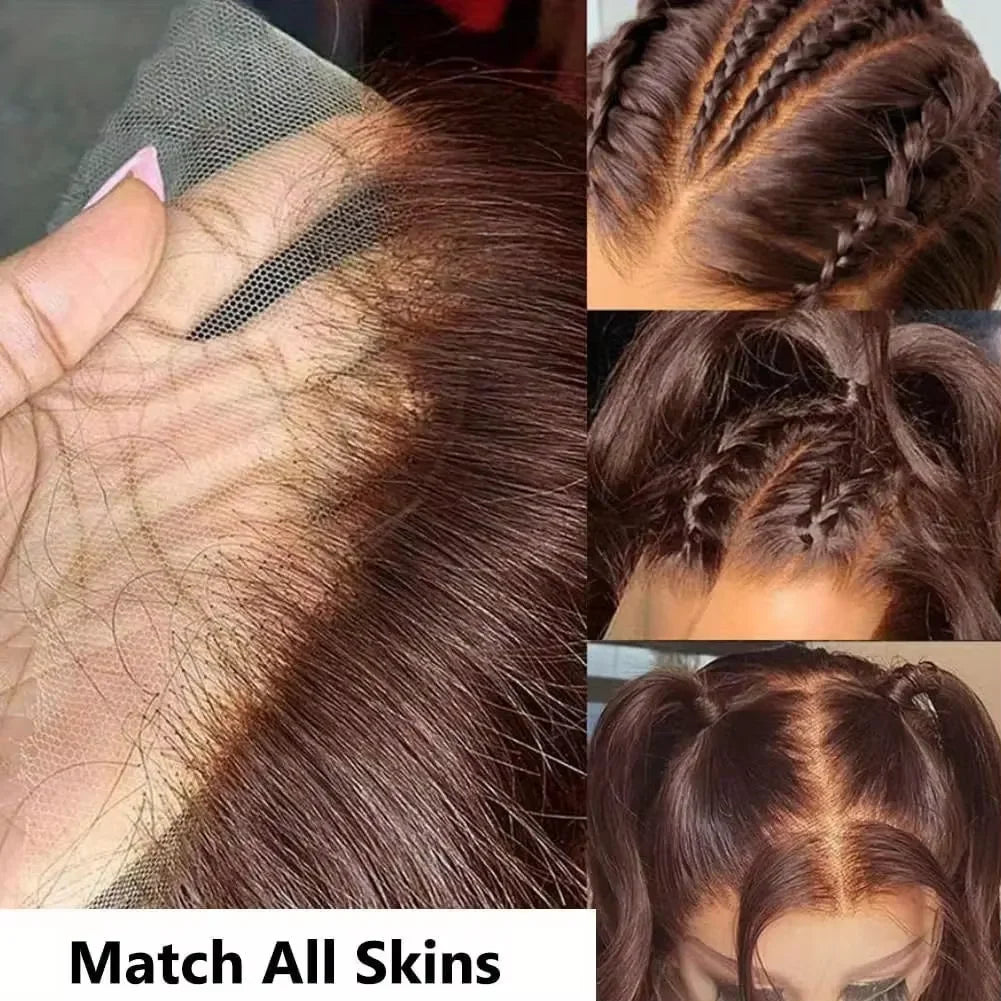 Body Wave HD Lace Front Human Hair Wigs 13x4 13x6 Chocolate Brown 200 Density HD Lace Frontal Wig Pre Plucked Wigs long...