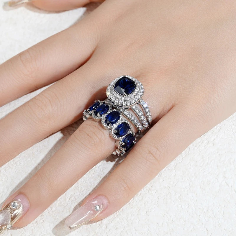 Europe and The United States Fashion Shining Double Layer Ring Ladies Luxury Exquisite Wedding Banquet Jewelry Gifts |...