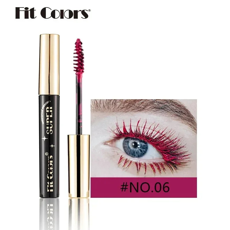 Colored Mascara Makeup 4D Silky Natural Long Eyelashes Mascara Waterproof Long-lasting Extension Thick Lasting Curling Mascara